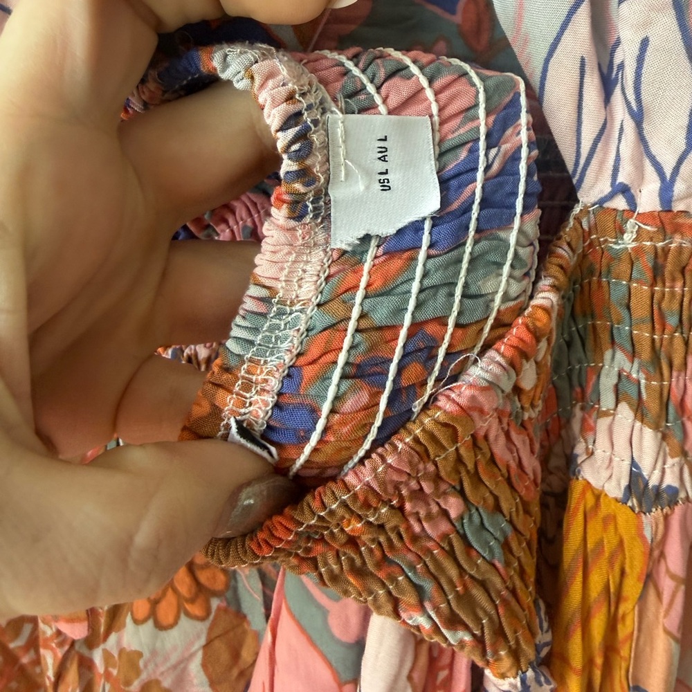 Petal & Pup Newell Orange Colorful Floral Maxi Dress L - Picture 7 of 13